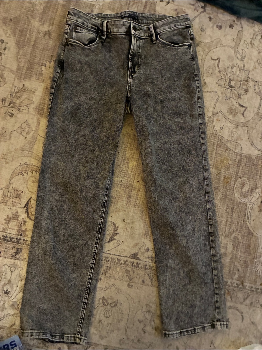 Simply Vera Vera Wang Straight Leg Jeans in Acid Washed Gray 8